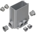 Product Image of Rough-In Non-Metallic Concrete Floor Box Kit w/ Plugs & Mud Cover (Gray)