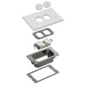Product Image of Trim Kit w/ 2 Threaded Plugs for New Concrete Floor Boxes (White)