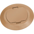 Product Image of 6" Round Non-Metallic Floor Box Cover Kit w/ Flip Lid for New Concrete (Caramel)