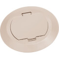 Product Image of 6" Round Non-Metallic Floor Box Cover Kit w/ Flip Lid for New Concrete (Light Almond)