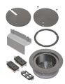 Product Image of Recessed Floor Box Cover Kit w/ 2 Receptacles for New Concrete (Black)