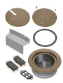Product Image of Recessed Floor Box Cover Kit w/ 2 Receptacles for New Concrete (Brown)