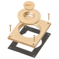 Product Image of 1-Gang Gasketed Floor Box Cover w/ Furniture Feed Inserts (Brass-Plated Zinc)