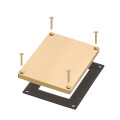 Product Image of 1-Gang Recessed Floor Box Cover Kit for New Concrete (Brass-Plated Zinc)