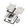 Product Image of 1-Gang Recessed Floor Box Cover Frame Kit for New Concrete (Nickel-Plated Zinc)