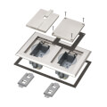 Product Image of 2-Gang Recessed Floor Box Cover Frame Kit for New Concrete (Nickel-Plated Zinc)