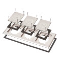 Product Image of 3-Gang Gasketed Floor Box Cover/Frame Kit w/ Furniture Feed Inserts (Nickel-Plated Zinc)