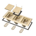 Product Image of 3-Gang Recessed Floor Box Cover Frame Kit for New Concrete (Brass-Plated Zinc)