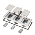Product Image of 3-Gang Recessed Floor Box Cover Frame Kit for New Concrete (Nickel-Plated Zinc)