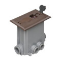 Product Image of Non-Metallic Floor Box w/ 2 Flip Lids for New Concrete Pours (Brown)