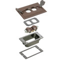 Product Image of Trim Kit w/ 2 Flip Lids for New Concrete Floor Boxes (Brown)
