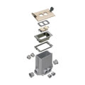 Product Image of Non-Metallic Floor Box w/ 2 Flip Lids for New Concrete Pours (Light Almond)
