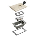 Product Image of Trim Kit w/ 2 Flip Lids for New Concrete Floor Boxes (Light Almond)
