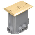 Product Image of Non-Metallic Floor Box w/ 2 Flip Lids for New Concrete Pours (Brass)