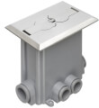 Product Image of Non-Metallic Floor Box w/ 2 Flip Lids for New Concrete Pours (Nickel-Plated Brass)