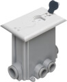 Product Image of Non-Metallic Floor Box w/ 2 Flip Lids for New Concrete Pours (White)