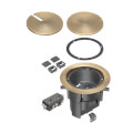 Product Image of InBox Floor Box Kit w/ Recessed Wiring Device & Two Low Voltage Openings for Existing Floors (Antique Bronze-Plated)