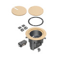 Product Image of InBox Floor Box Kit w/ Recessed Wiring Device & Two Low Voltage Openings for Existing Floors (Light Almond)