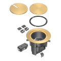 InBox Floor Box Kit w/ Recessed Wiring Device for Existing Floors (Brass)