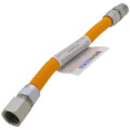 Product Image of 1/2" ID (5/8" OD) Yellow Coated Stainless Steel Gas Connector w/ 3/4" FIP x 3/4" MIP Fittings (12" Length)