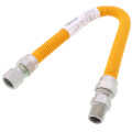 Product Image of 1/2" ID (5/8" OD) Yellow Coated Stainless Steel Gas Connector w/ 1/2" FIP x MIP Fittings (18" Length)