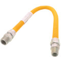Product Image of 1/2" ID (5/8" OD) Yellow Coated Stainless Steel Gas Connector w/ 3/4" x 1/2" MIP Fittings (24" Length)