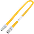 Product Image of 1/2" ID (5/8" OD) Yellow Coated Stainless Steel Gas Connector w/ 3/4" x 1/2" MIP Fittings (48" Length)