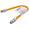 Product Image of 3/8" ID (1/2" OD) Yellow Coated Stainless Steel Gas Connector w/ 1/2" MIP Fittings (18" Length)
