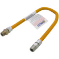 Product Image of 3/8" ID (1/2" OD) Yellow Coated Stainless Steel Gas Connector w/ 1/2" MIP Fittings (24" Length)