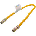 Product Image of 3/8" ID (1/2" OD) Yellow Coated Stainless Steel Gas Connector w/ 1/2" MIP Fittings (36" Length)
