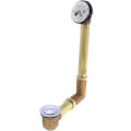 Product Image of Chrome Pop-up All Drain in Shoe for Standard Tub w/ 1-1/2" Brass Tubing & Plated Zinc Nuts (20 Gauge)