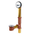 Product Image of Chrome Trip Lever Drain for Standard Tub w/ 1-1/2" Brass Tubing & 12" Tailpiece (20 Gauge)