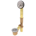 Product Image of Brushed Nickel Trip Lever Drain for Standard Tub w/ 1-1/2" Brass Tubing (17 Gauge)