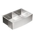 Product Image of Prep 30" x 20-5/8" Stainless Steel 18 Gauge Apron Front Undermount Double Bowl Sink, G18220