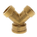 Product Image of 3/4" Male Hose x 3/4" Male Hose x 3/4" Female Hose Brass Garden Hose Wye