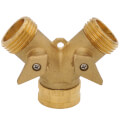 Product Image of 3/4" Male Hose x 3/4" Female Hose Brass Garden Hose Wye w/ Shut Off