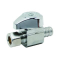 Product Image of 1/2" PEX Crimp x 3/8" OD Comp 1/4 Turn Supply Straight Stop (Rough Brass)