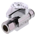 Product Image of 1/2" Expansion PEX x 3/8" OD Comp 1/4 Turn Supply Straight Stop (Chrome Plated)