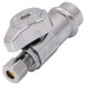 Product Image of 1/2" Nominal Press x 1/4" OD Compression, 1/4 Turn Straight Stop Valve (Chrome)