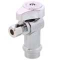 Product Image of 1/2" Nominal Press x 1/4" OD Compression, 1/4 Turn Angle Stop Valve (Chrome)