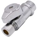 Product Image of 1/2" Nominal Press x 3/8" OD Compression, 1/4 Turn Straight Stop Valve (Chrome)