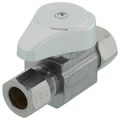 Product Image of 1/4" Nom Comp (3/8" OD) x 3/8" OD Comp 1/4 Turn Straight Stop (Chrome Plated)