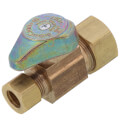 Product Image of 1/2" Nom Comp (5/8" OD) x 3/8" OD Comp. Straight Stop, 1/4 Turn, Lead Free (Rough Brass)