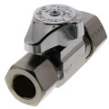 Product Image of 1/2" Nom Comp (5/8" OD) x 1/2" OD Comp. Straight Stop, 1/4 Turn, Lead Free (Chrome)