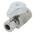 Product Image of 3/8" FIP x 3/8" OD Comp 1/4 Turn Straight Stop, Lead Free (Chrome)