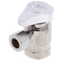 Product Image of 1/2" FIP x 3/8" OD Comp 1/4 Turn Angle Stop, Lead Free (Chrome)