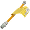 Product Image of 1/4" ID (3/8" OD) Yellow Coated SS Gas Connector w/ 1/2" FIP x 1/2" MIP Fittings (12" Length)