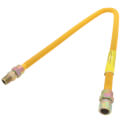 Product Image of 1/2" ID (5/8" OD) Coated Stainless Steel Gas Connector w/ 1/2" FIP x MIP, 3/8" FIP Tap (36" Length)