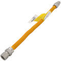 Product Image of 1/2" ID (5/8" OD) Coated Stainless Steel Gas Connector 1/2" MIP x 1/2" FIP (18" Length)