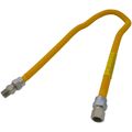 Product Image of 1/2" ID (5/8" OD) Coated Stainless Steel Gas Connector w/ 1/2" FIP x MIP, 3/8" FIP Tap (36" Length)
